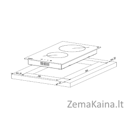 Akpo PKA 30 830/2 kaitlentė Juoda Įmontuotas 30 cm  Indukcinė kaitlentė su 2 zonomis