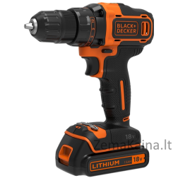 Akumuliatorinis suktuvas-gręžtuvas BLACK+DECKER BDCDD186 1x1.5Ah