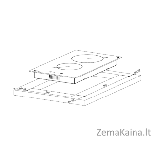 Akpo PKA 30 830/2 kaitlentė Juoda Įmontuotas 30 cm  Indukcinė kaitlentė su 2 zonomis