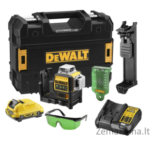 Aku.lazerinis nivelyras DCE089D1G 3 žalias laz. 360° 2Ah, DeWalt