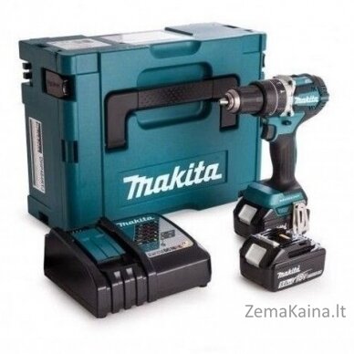 AKUMULIATORINIS GRĘŽTUVAS MAKITA DDF484RTJ, 18 V, 2X 5,0 AH LI-ION