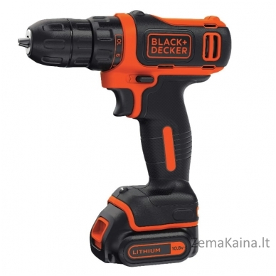 Akumuliatorinis suktuvas/gręžtuvas BDCDD12 10,8V 1x1,5 Ah, Black+Decker