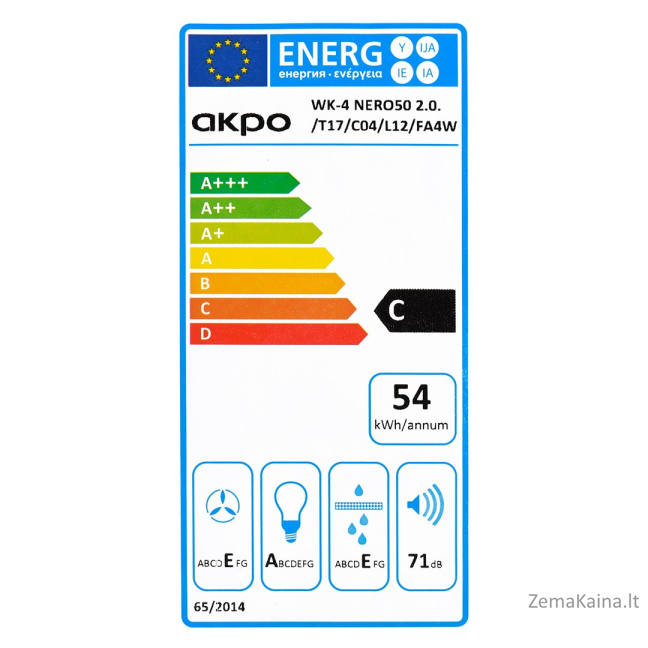 AKPO WK-4 NERO LINE 2.0 50 BLACK T300 LED linijinis gaubtas/aktuatorius 2