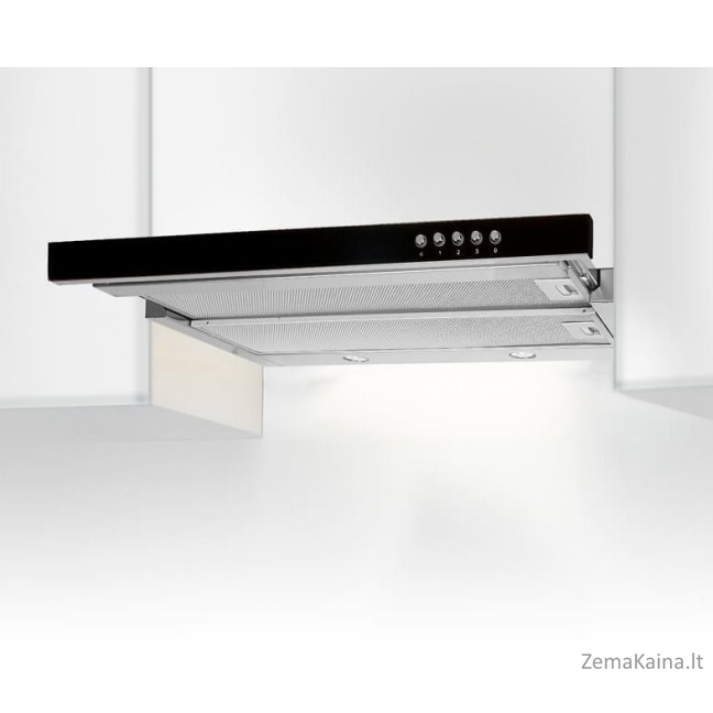Akpo WK-7 Light Glass 50 Spintelės gaubtas Inox, Juoda 3