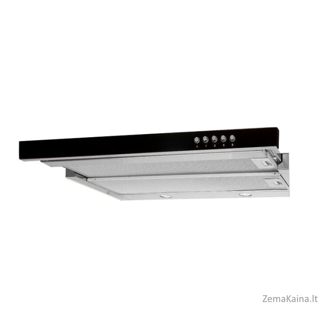 Akpo WK-7 Light Glass 50 Spintelės gaubtas Inox, Juoda