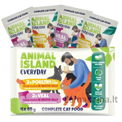 ANIMAL ISLAND Everyday Veal and poultry with liver - wet cat food - 4 x 85g