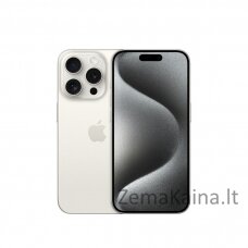 Apple iPhone 15 Pro 15,5 cm (6.1") Dviguba SIM jungtis iOS 17 5G C tipo USB 128 GB Titanas, Balta