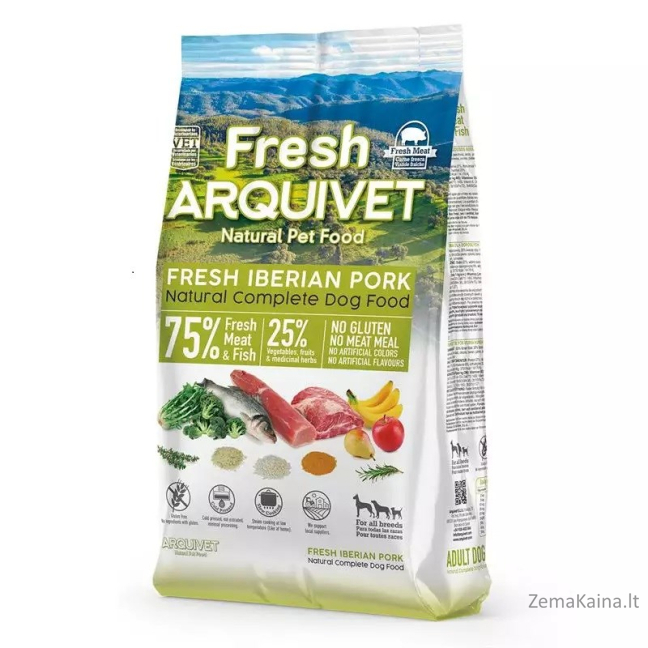ARQUIVET Fresh Iberian Pork and fish - pusiau drėgnas šunų maistas - 2,5kg