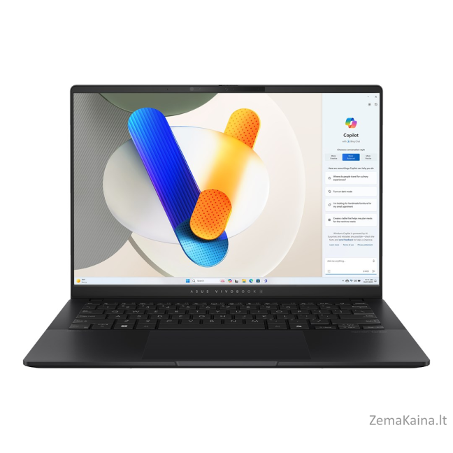ASUS Vivobook S 14 S5406SA-PP041W Core Ultra 7 Processor 258V 14.0"3K 120Hz 400nits Glossy 32GB LPDDR5X SSD1TB Intel Arc Graphics WLAN+BT Cam1080 75WHrs Win11 Neutral Black