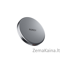 AUKEY MagFusion Aura Magnetic 15W Mobilusis telefonas Sidabras USB Belaidis įkrovimas Spartusis įkrovimas Vidaus