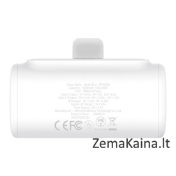 Baseus P10068307213-00 Ličio jonų maitinimo bankas 5000 mAh Balta