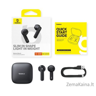 Baseus Bowie E16 Laisvų rankų įranga True Wireless Earphones Įkišamos į ausį Skambučiai / muzika C tipo USB Bluetooth Juoda 5
