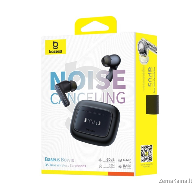 Baseus Bowie 35 TWS Bluetooth triukšmą slopinančios ausinės In-ear Jungiamumas / muzika luetooth Juoda 6