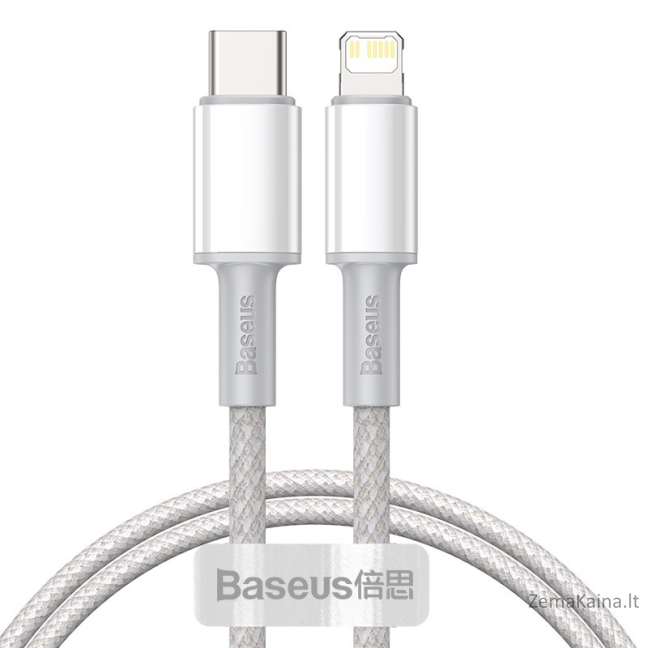 Baseus CATLGD-02 „Lightning“ kabelis 1 m Balta