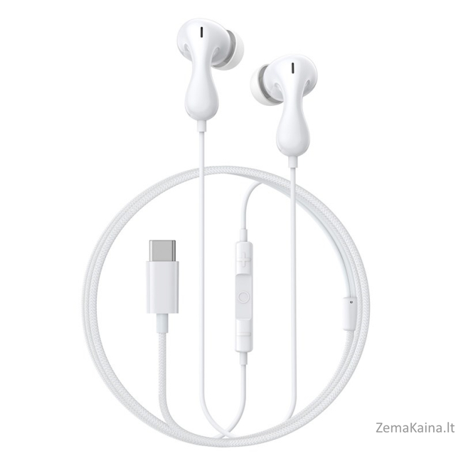 Baseus Encok CZ20 Laisvų rankų įranga Vielinis Įkišamos į ausį Skambučiai / muzika C tipo USB Balta