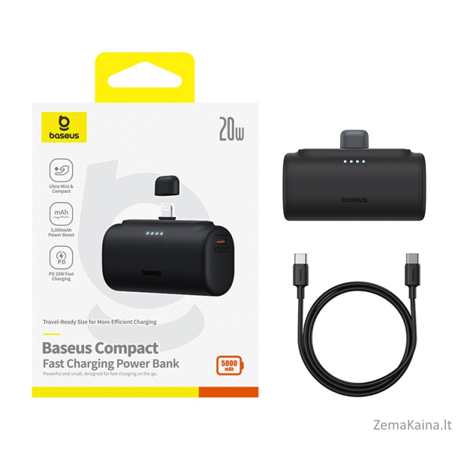 Baseus P10068307113-00 Ličio jonų maitinimo bankas 5000 mAh juodas 7