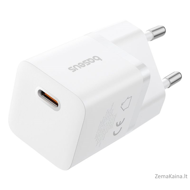 Baseus P10110909213-00 USB-C GaN5 mini 25 W tinklo įkroviklis Balta