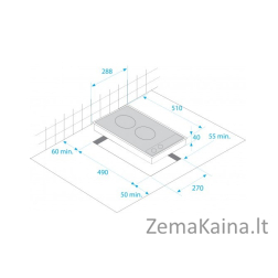Beko HDCC 32200 X viryklė Juoda Įmontuoti Keraminis 2 zone(s)