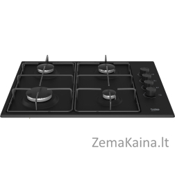 Beko HIBG64120SB viryklė Juoda Įmontuoti 60 cm Dujinė 4 zone(s)