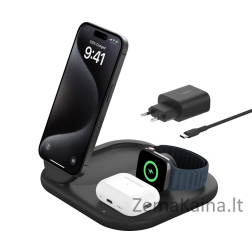 Belkin BoostCharge Ausinės, Išmanusis telefonas, Išmanusis laikrodis Juoda USB Belaidis įkrovimas Spartusis įkrovimas Vidaus