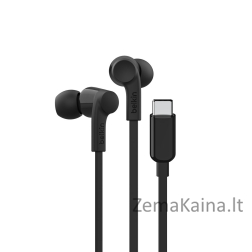 Belkin SoundForm Laisvų rankų įranga Vielinis Įkišamos į ausį Muzika / kasdienis C tipo USB Juoda