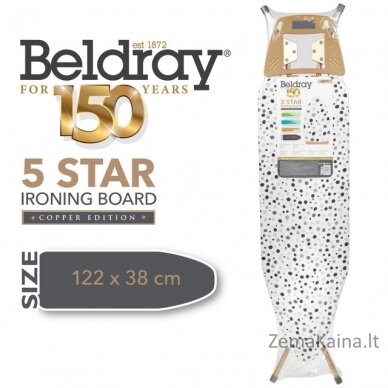 Beldray LA089236GRY1EU7 150 Years 122x38cm 5* Ironing Board Grey Monodo 1