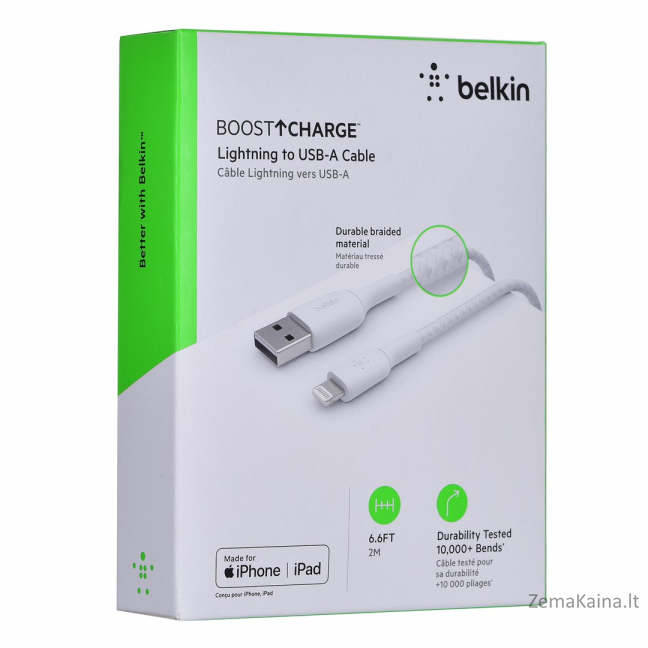 Belkin CAA002BT2MWH „Lightning“ kabelis 2 m Balta 6
