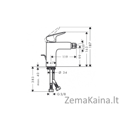 Bide maišytuvas Hansgrohe Logis, 71200000