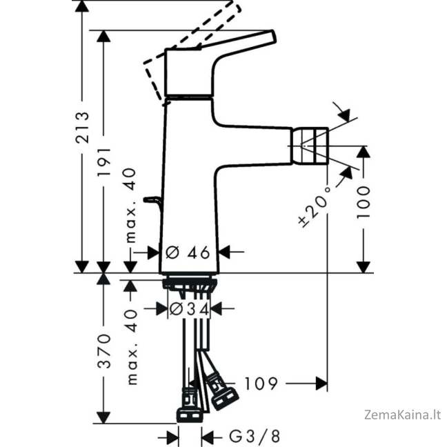 Bide maišytuvas Hansgrohe Talis S 72200000 1