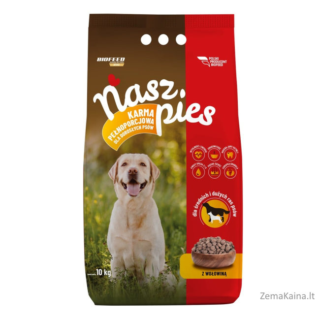 BIOFEED Nasz Pies medium & large Beef - dry dog food - 15kg