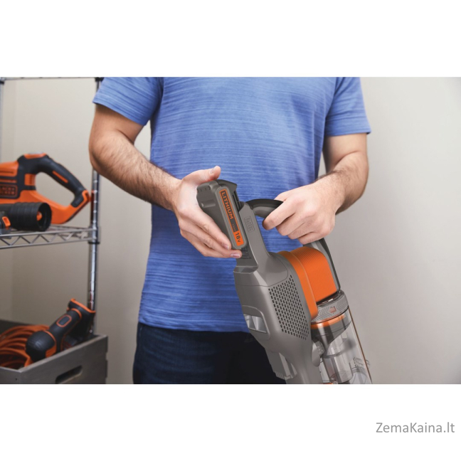 Black & Decker BHFEV182C-QW siurblys-šluota / elektrinė šluota Dulkių siurblys-šluota „du viename“ Baterija Sausa Bemaišis Oranžinė, Titanas 2 Ah 20