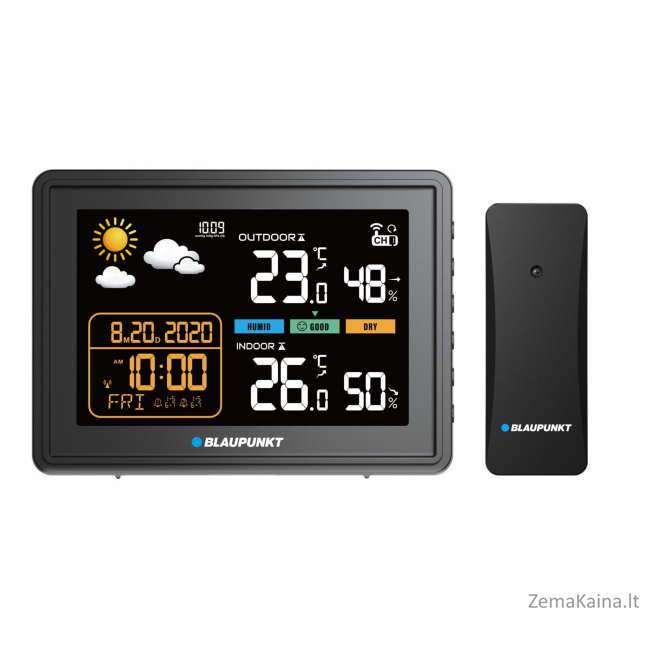 BLAUPUNKT Stacja pogodowa z czujnikiem zewnętrznym WS30BK 1