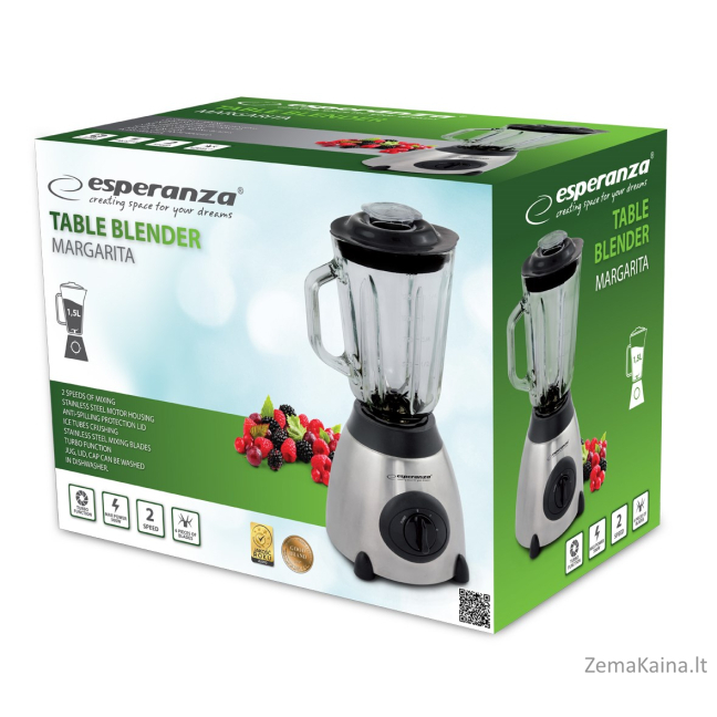 Blender jug Esperanza Margarita EKM020 (500W; black color, steel color, transparent color) 1