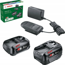 Bosch Bosch starterio rinkinys 18V (PBA 2.0Ah + PBA 4.0Ah + AL 18V-20), įkroviklis (juodas, 2x baterija + įkroviklis, POWER FOR ALL ALLIANCE)