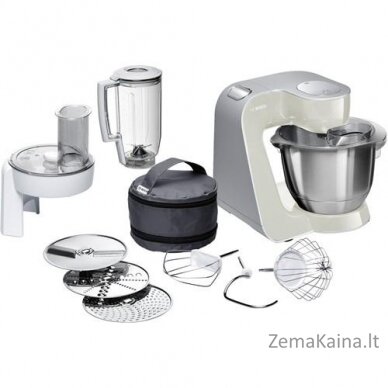 Bosch MUM58L20 virtuvinis kombainas 3,9 L Pilka, Nerūdijančiojo plieno, Balta 1000 W