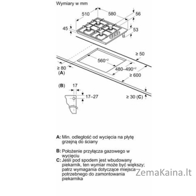BOSCH dujinė kaitlentė PBP6B5K80 4