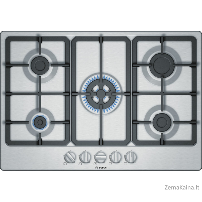 Bosch Serie 4 PGQ7B5B90 viryklė Nerūdijančiojo plieno Įmontuoti 75 cm Dujinė 5 zone(s)