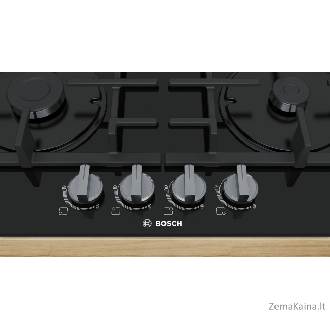 Bosch Serie 4 PNP6B6B90 viryklė Juoda Įmontuoti 60 cm Dujinė 4 zone(s) 3
