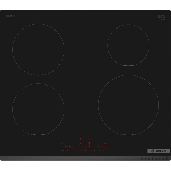 Bosch Serie 6 PIE631HB1E viryklė Juoda Įmontuoti 60 cm Indukcinė viryklė, padalyta į sritis 4 zone(s)