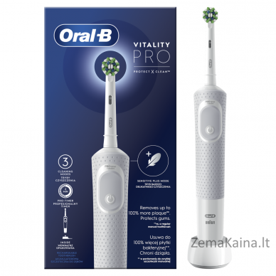Braun Oral-B Elektrinis dantų šepetėlis D103.413.3 Vitality Pro baltas