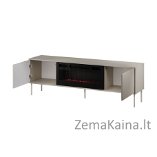 Cama RTV spintelė EF + židinys juoda TRESSE 180x40x54,5 kašmyras matinis