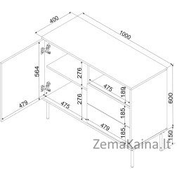Cama 1D2S TRESSE komoda 100x40x75 kašmyro matinis