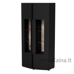 Cama 2D vitrina MICHELLE 86x35-47xH180 juoda/vikingo ąžuolas