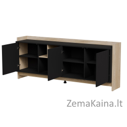 Cama PORTO 3D komoda 190x38x77 ąžuolas/juoda