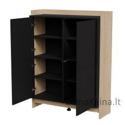 Cama PORTO komoda 100x38x130 ąžuolas/juoda