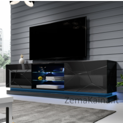 Cama QIU 200 czarny TV stovas / baldas garso ir vaizdo aparatūrai 4 spintos