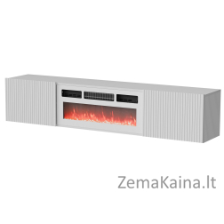 Cama RTV ROTA 183x35x37 balta matinė + balta židinio dalis