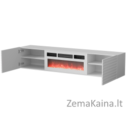 Cama RTV spinta TULA 183x35x37 balta matinė + balta židinio dalis