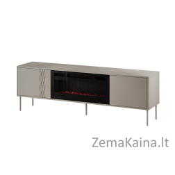 Cama RTV spintelė EF + židinys juoda TRESSE 180x40x54,5 kašmyras matinis