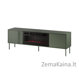 Cama RTV spintelė EF + židinys juoda TRESSE 180x40x54,5 matinė žalia